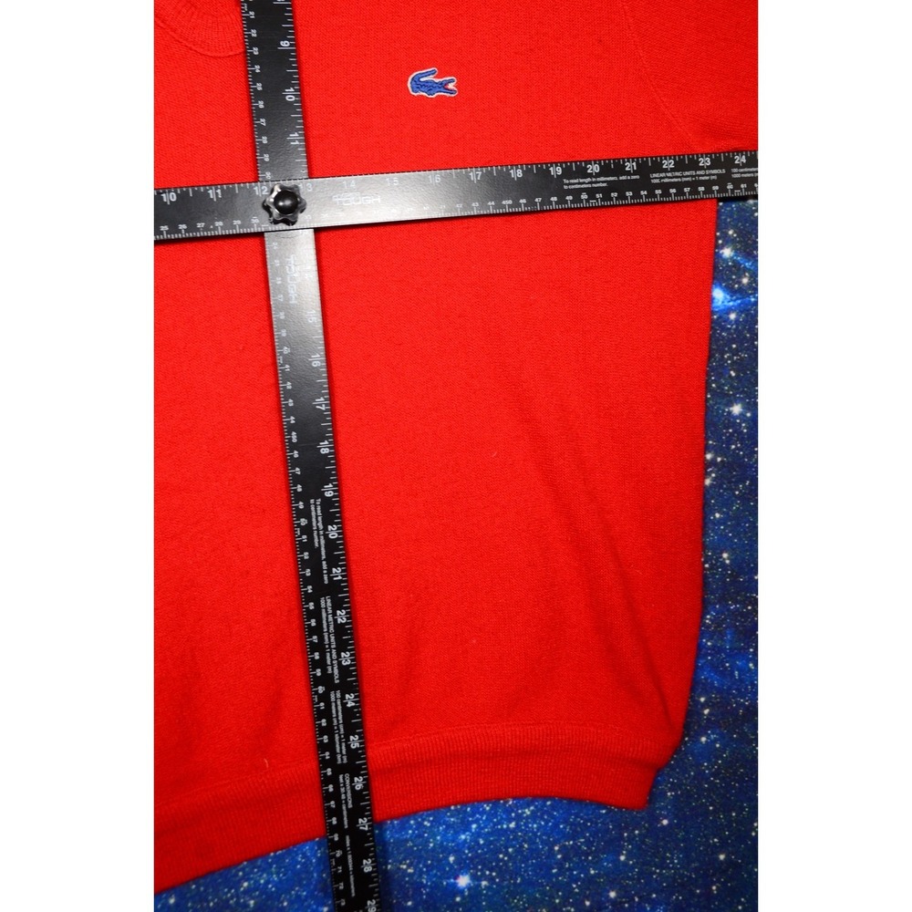 Vintage Izod Lacoste Sweater Mens XL Red Acrylic V-Neck Pullover Made In USA 80s - Picture 8 of 11
